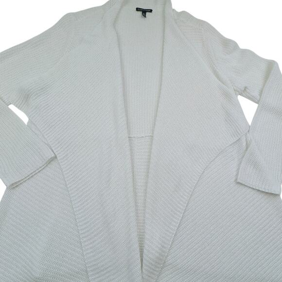 Eileen Fisher 100% Organic Cotton Asymmetrical Open Front Cardigan Women's XL - Picture 2 of 8